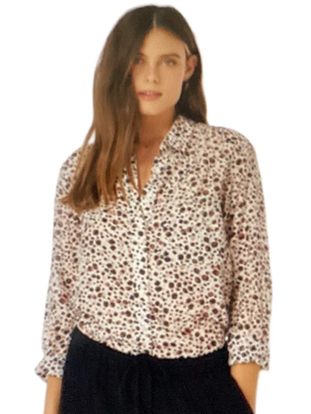 XiRena Silk Blend Button Down Blouse Large
